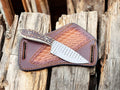 Handmade Cowboy Knife – Rasp Tool Steel & Antler Handle Damascus Knife Store