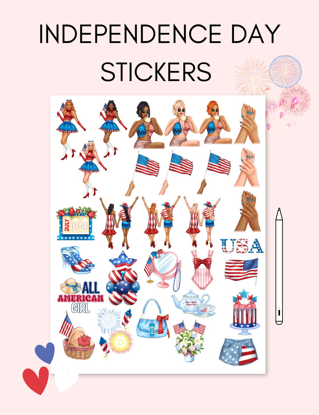 Independence Day Stickers Jessica Autumn