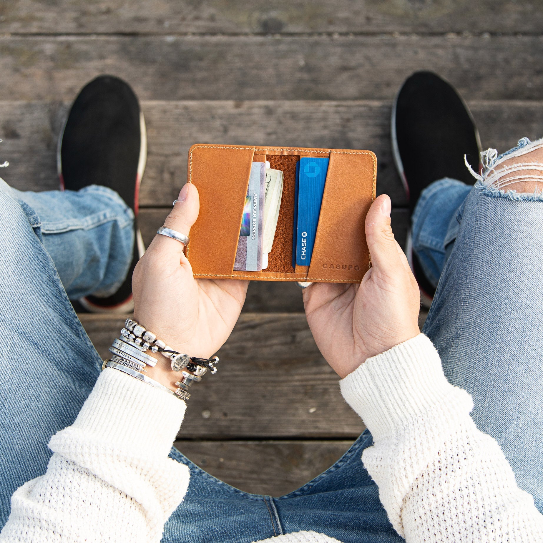 Compact Bifold with RFID protection - Natural CASUPO