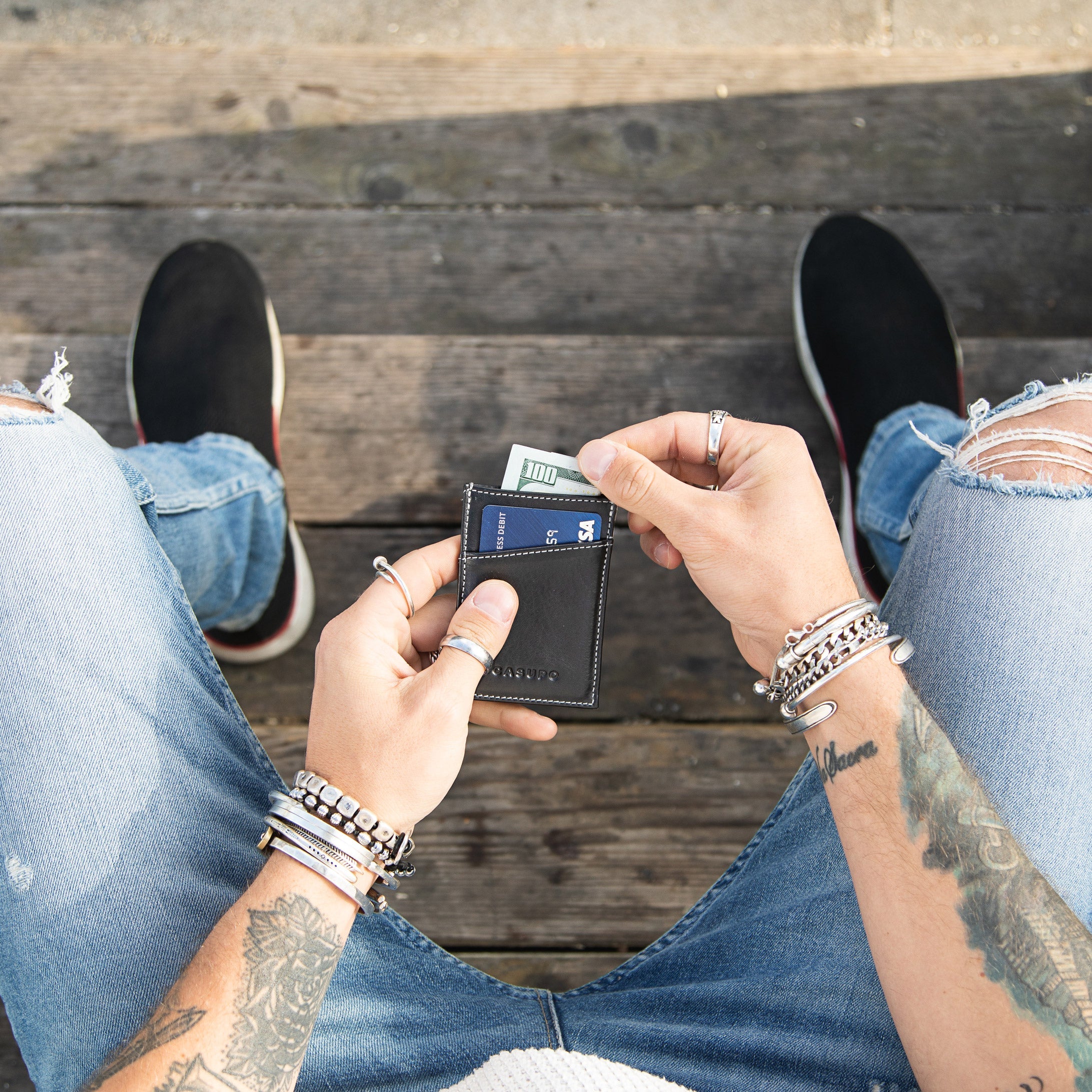 Minimalist Wallet with RFID Protection - Black CASUPO