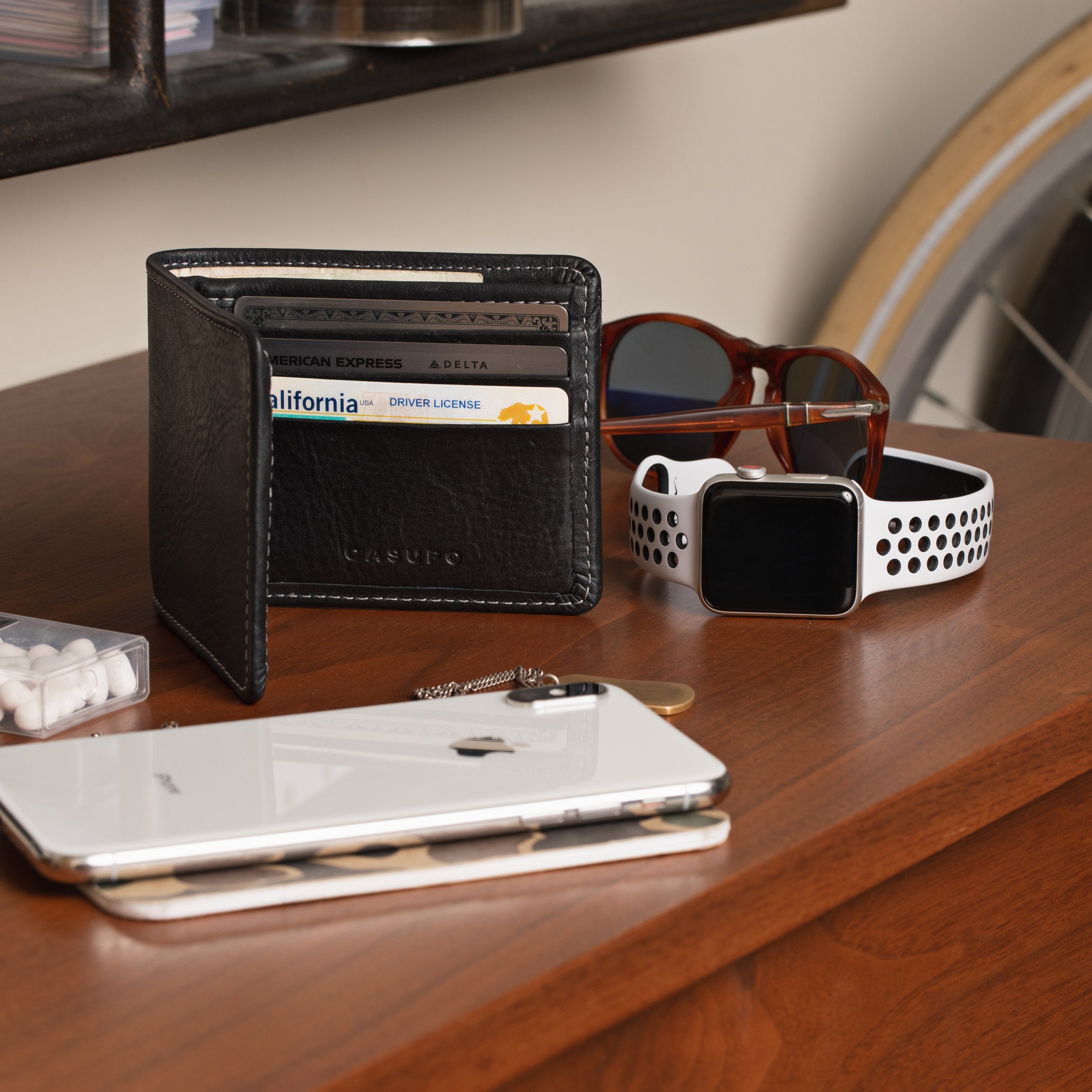 Large Billfold Wallet with RFID protection - Black CASUPO