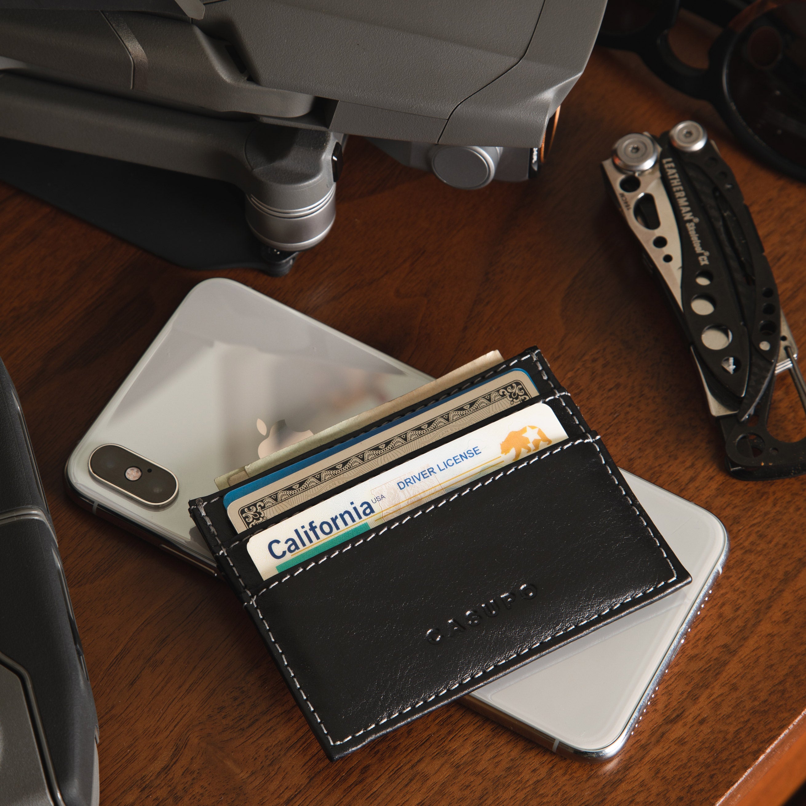 Slim Card Holder Wallet with RFID Protection - Black CASUPO