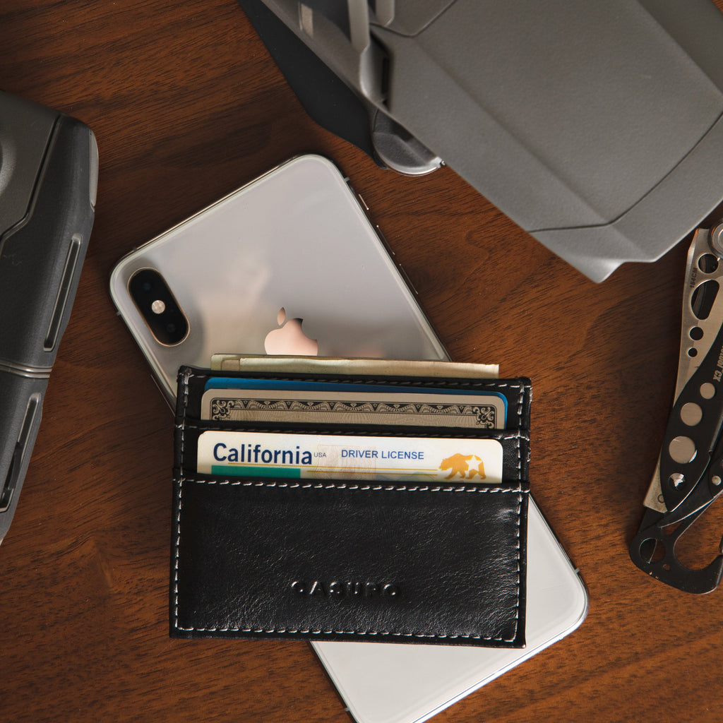 Slim Card Holder Wallet with RFID Protection - Black CASUPO