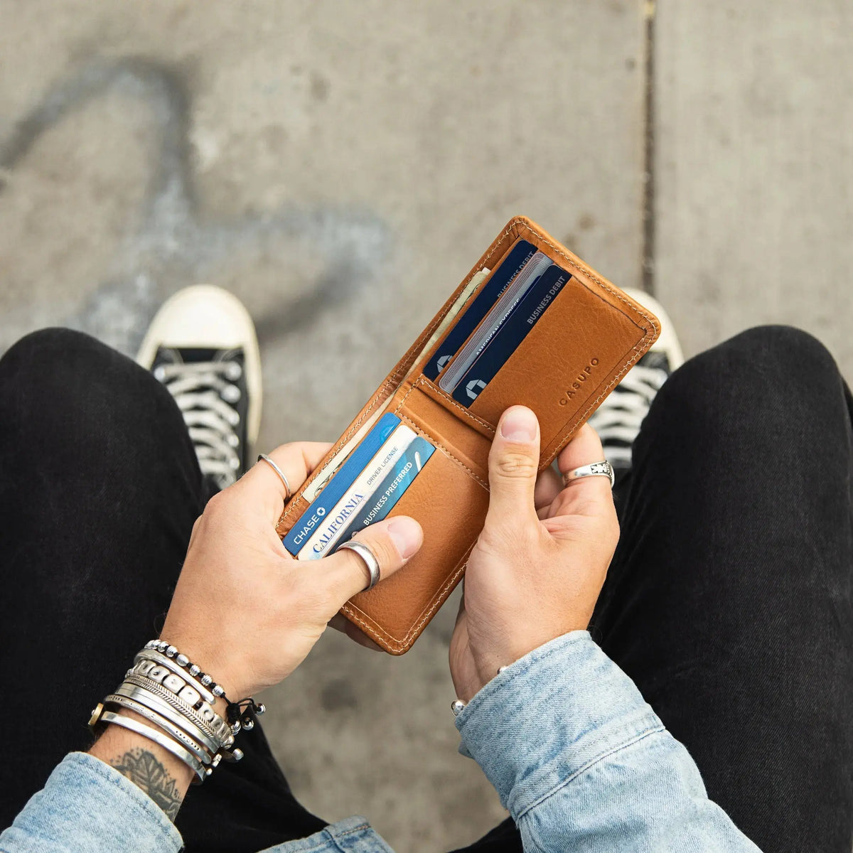 Large Billfold Wallet with RFID protection - Chocolate CASUPO