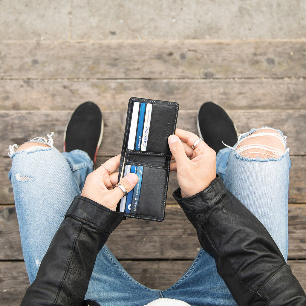 Large Billfold Wallet with RFID protection - Black CASUPO
