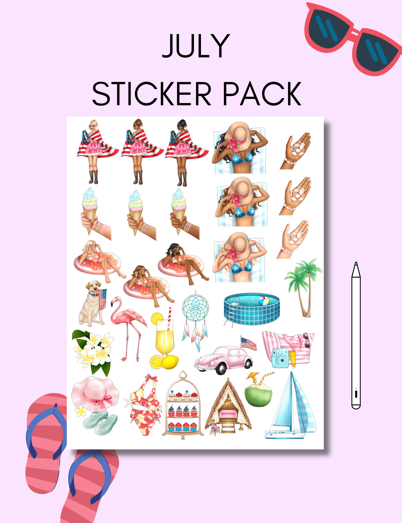 July Sticker Pack Jessica Autumn