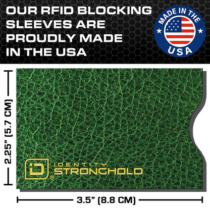 RFID Blocking Credit Card Sleeves - Leather Look 16 Pack ID Stronghold
