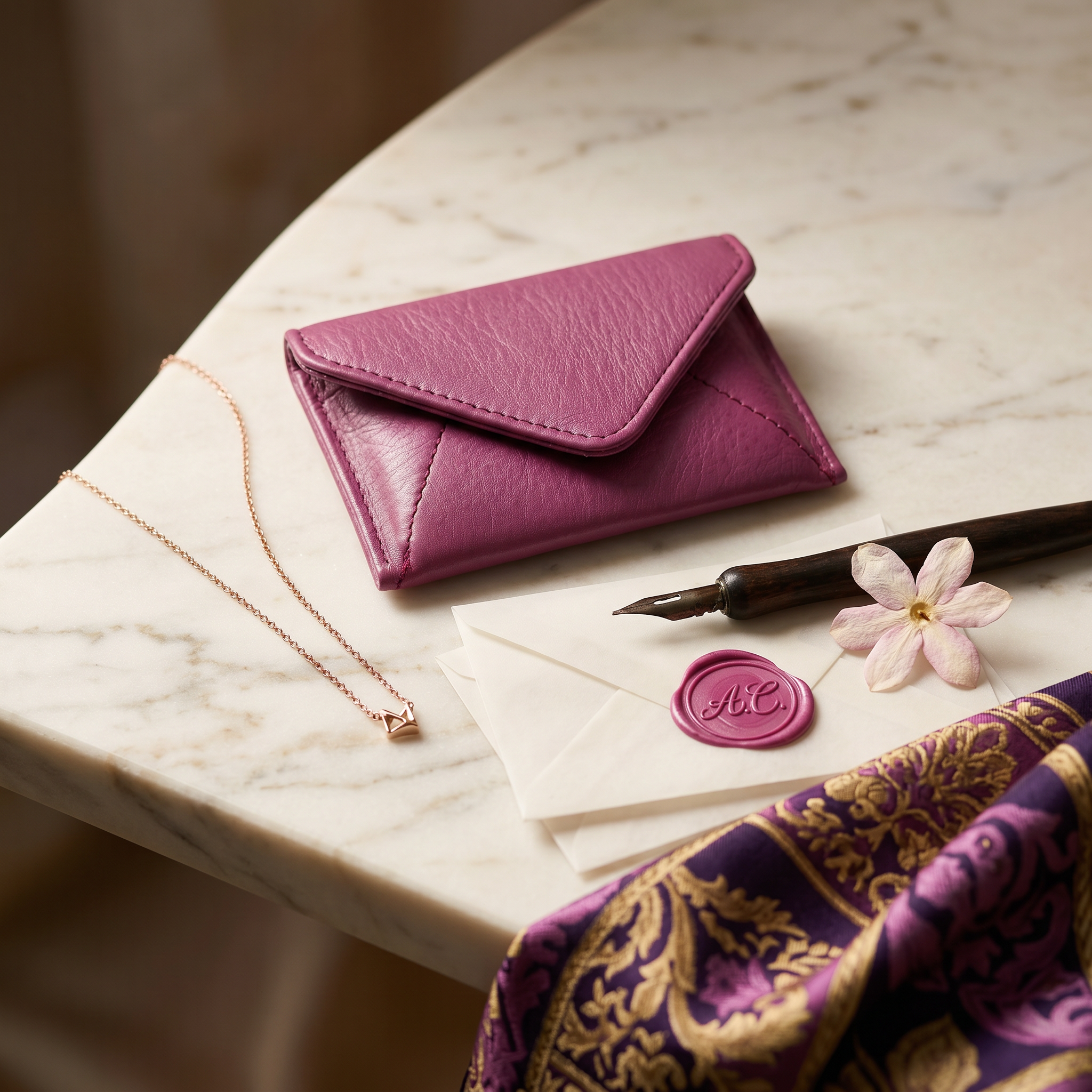 Mini Envelope Wallet With RFID protection - Lilac CASUPO