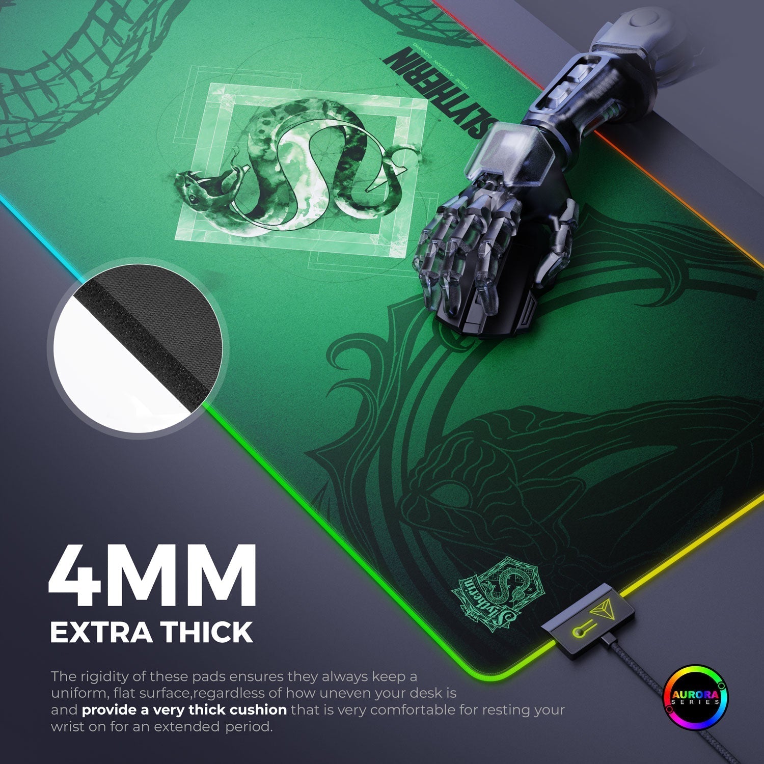 Slytherin Gaming Mouse Pad Cybeart US