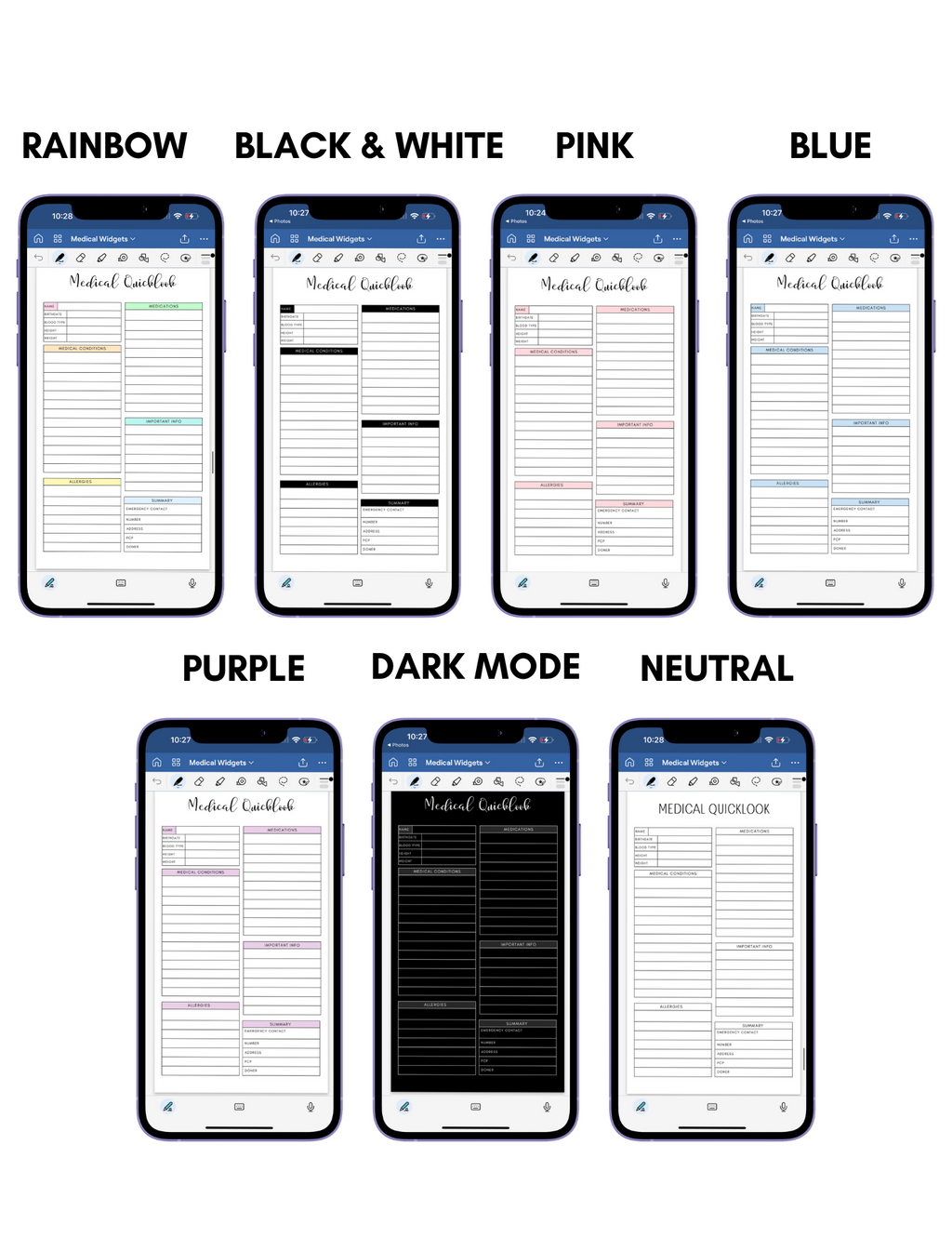 Digital Phone Planner Medical Widgets Jessica Autumn