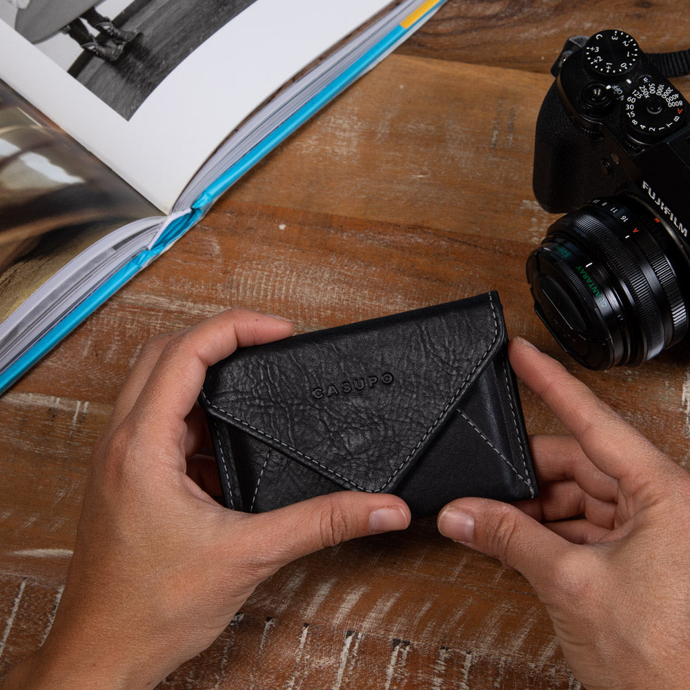 Mini Envelope Wallet with RFID Protection - Black CASUPO