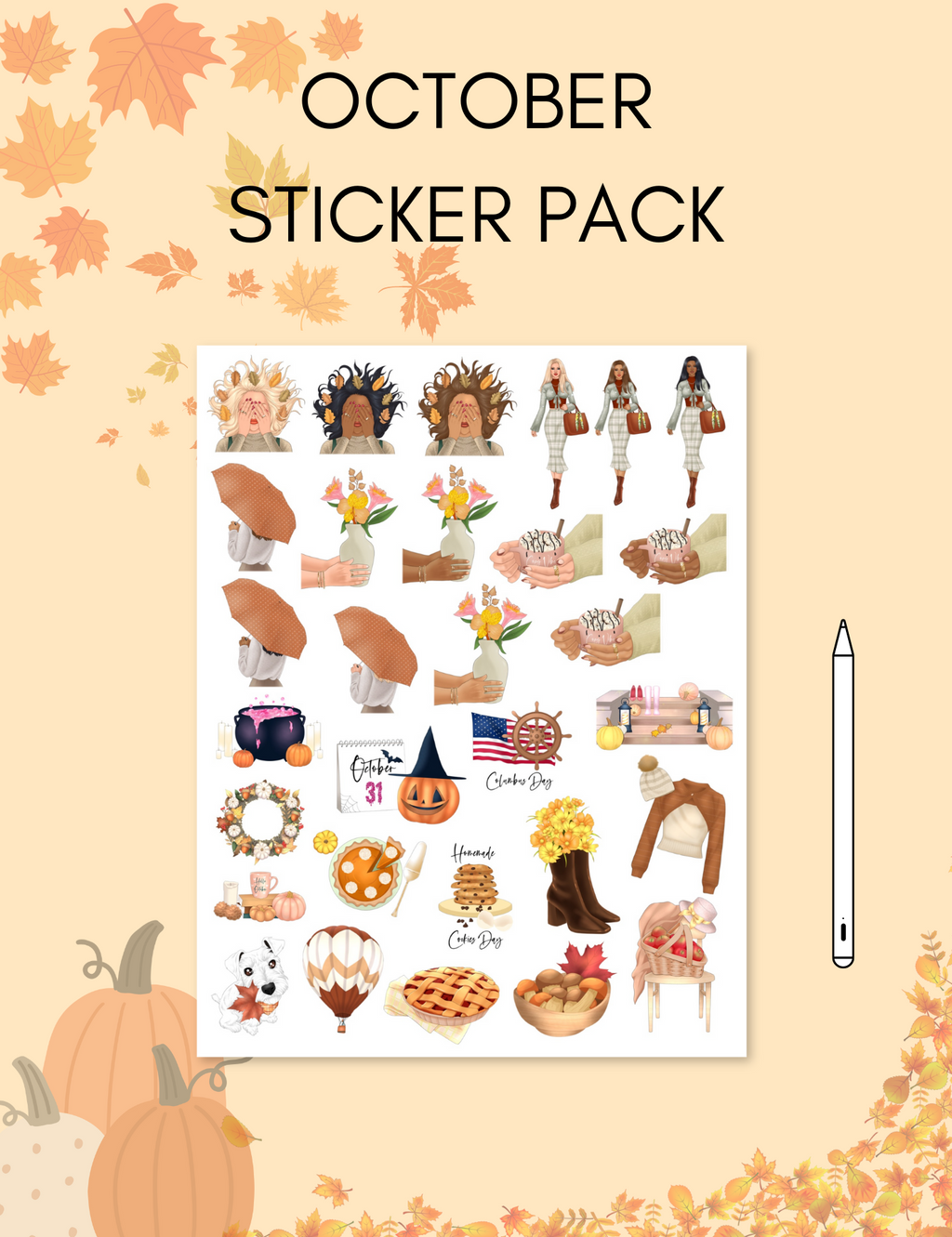 October Sticker Pack Jessica Autumn