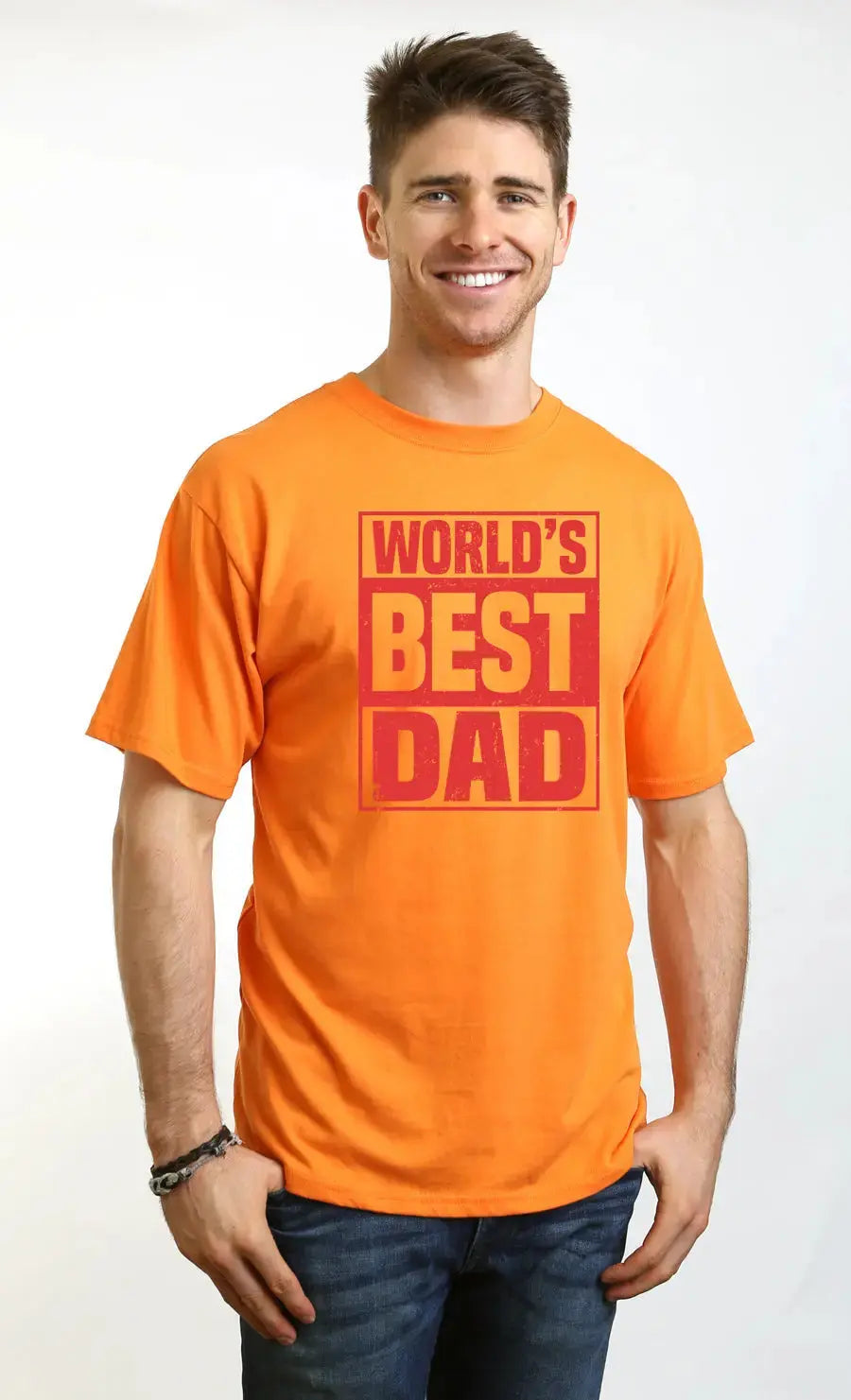 World's Best Dad Men's Bamboo Viscose/Organic Cotton Short Sleeve Graphic T-Shirt Spun Bamboo
