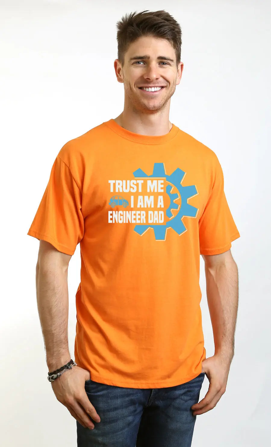 Trust Me I'm a Engineer Dad Men's Bamboo Viscose/Organic Cotton Short Sleeve Graphic T-Shirt Spun Bamboo