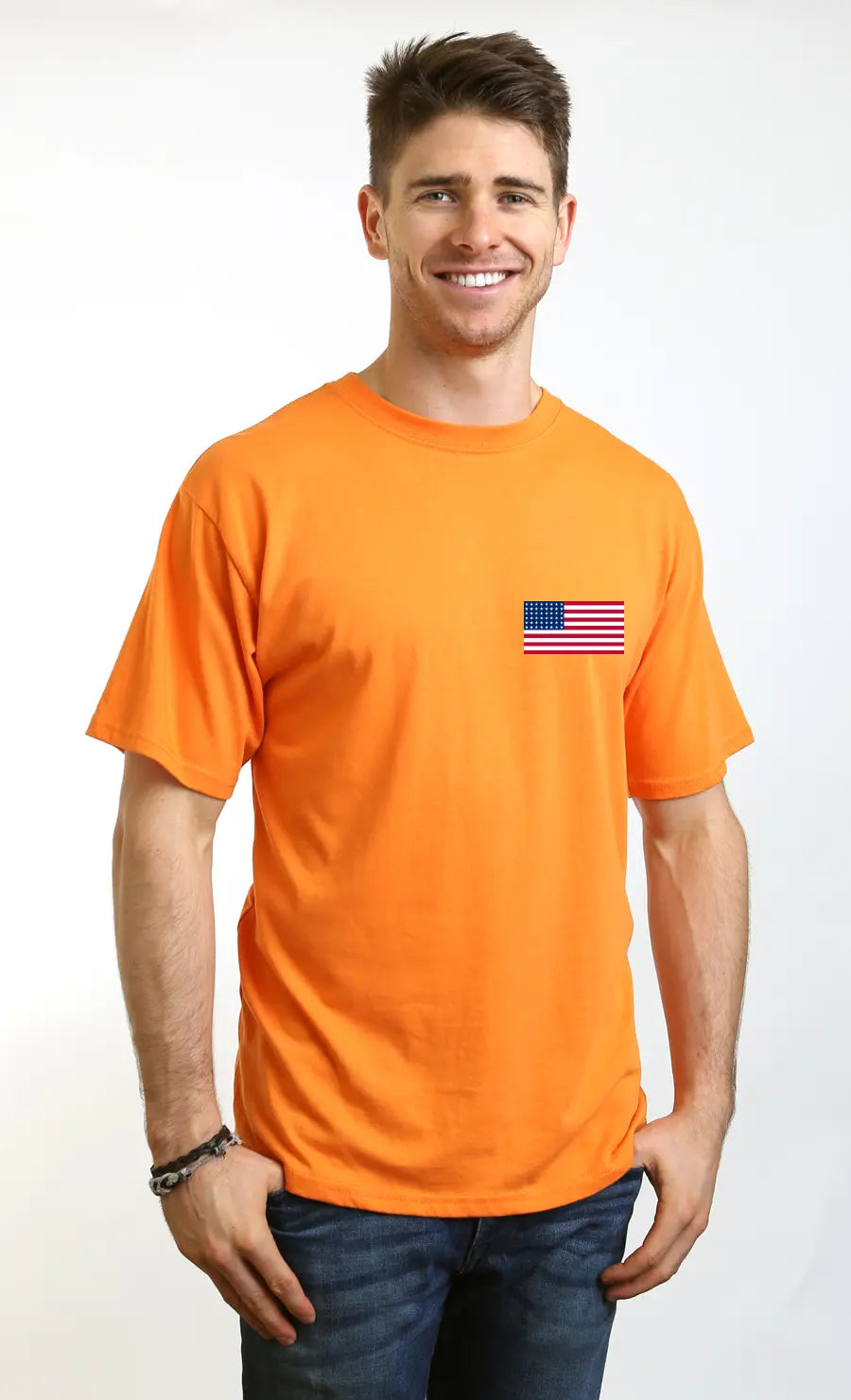 American Flag Men's Bamboo Viscose/Organic Cotton Short Sleeve Graphic T-Shirt Spun Bamboo