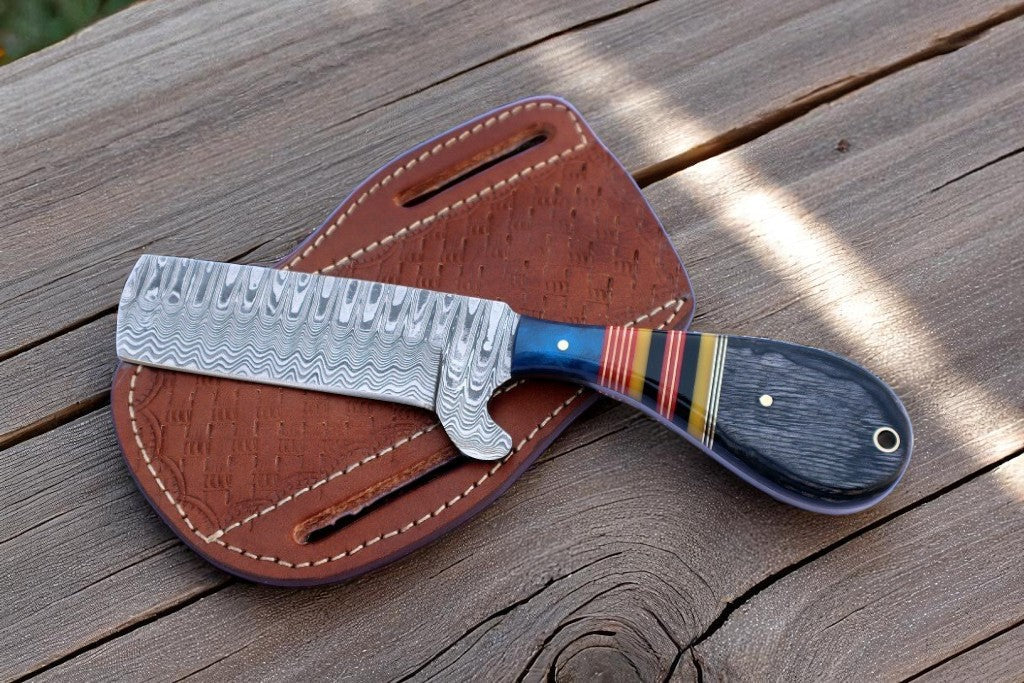 Custom Handmade Bull Cutter Knife – 8" Damascus Steel Damascus Knife Store