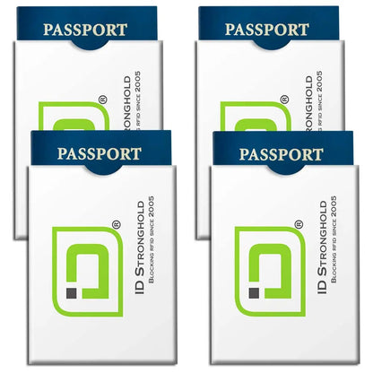 RFID Blocking ID Stronghold Logo Passport Sleeve Covers - 4 Pack ID Stronghold