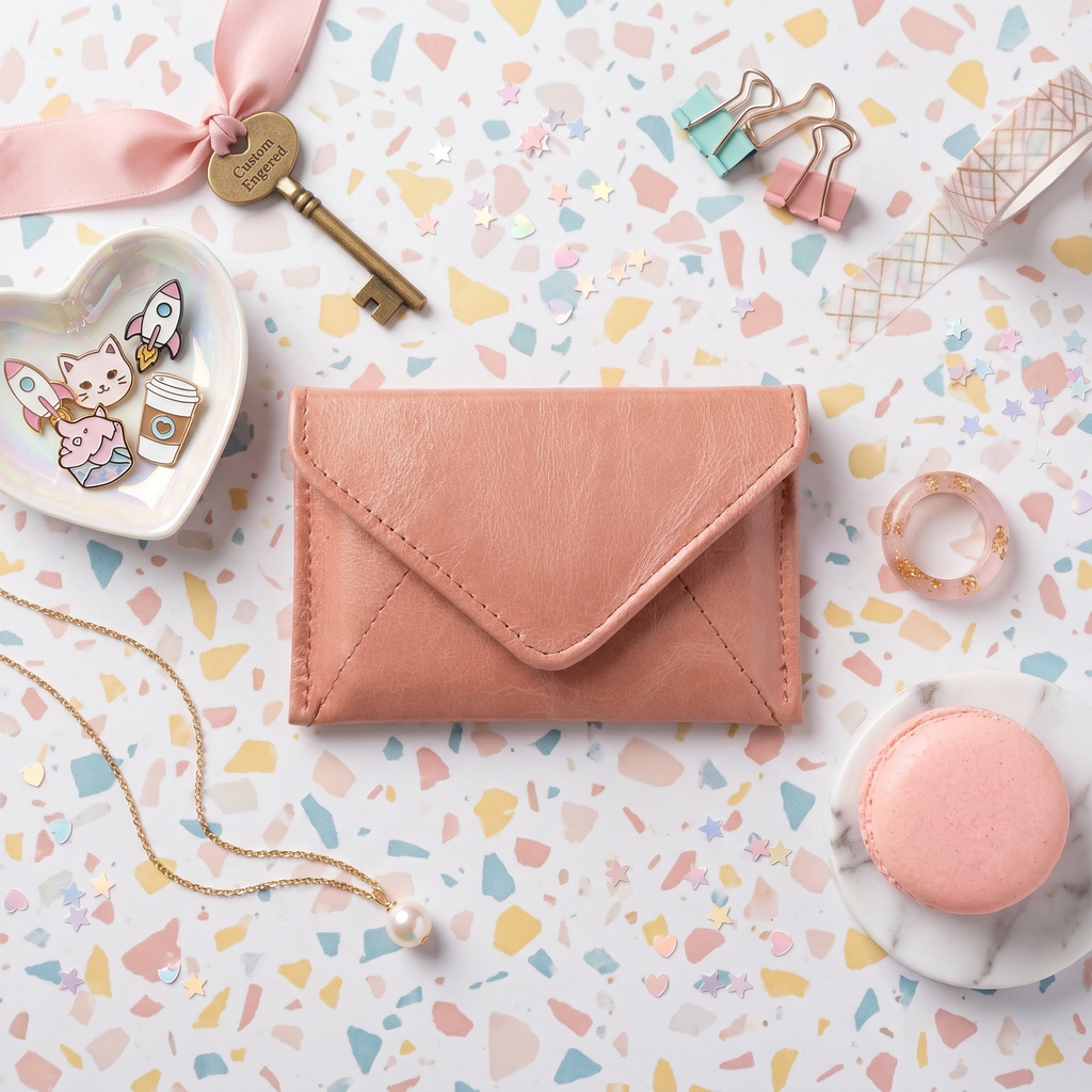 Mini Envelope Wallet With RFID protection - Pearl Pink CASUPO