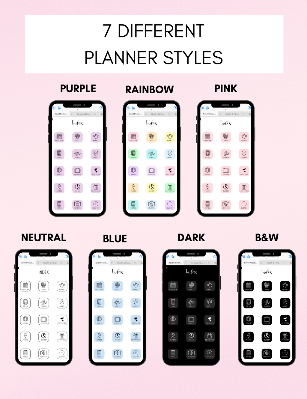 Digital Travel Phone Planner Bundle Jessica Autumn