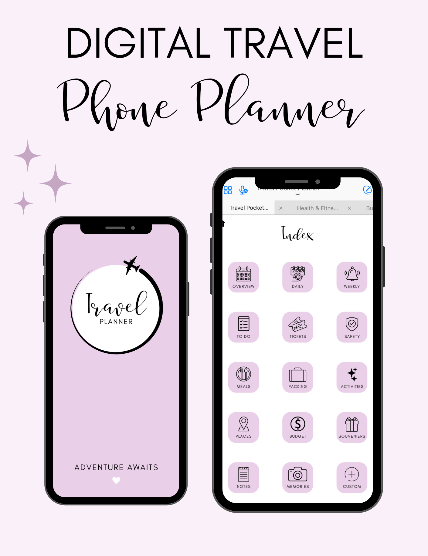Digital Travel Phone Planner Purple Jessica Autumn