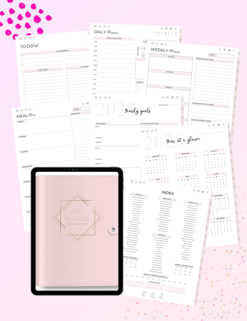 5-in-One Digital Planner Pink (2025 & Undated) Jessica Autumn