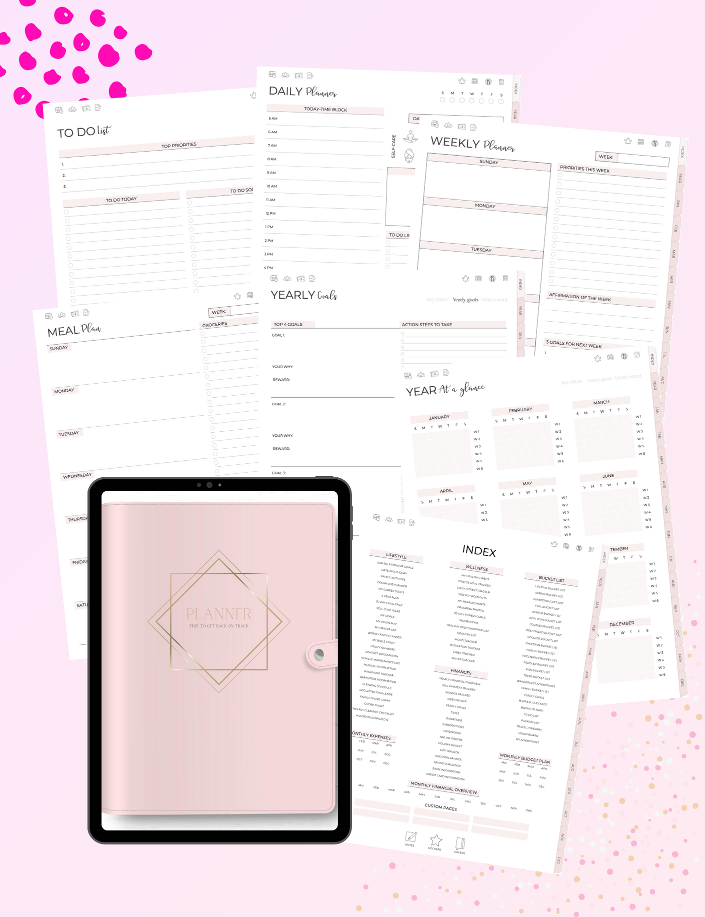 5-in-One Digital Planner Pink (2025 & Undated) Jessica Autumn