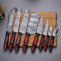 Handmade Damascus Steel Kitchen Knives Set | Exotic Wood Damascus Knife Store