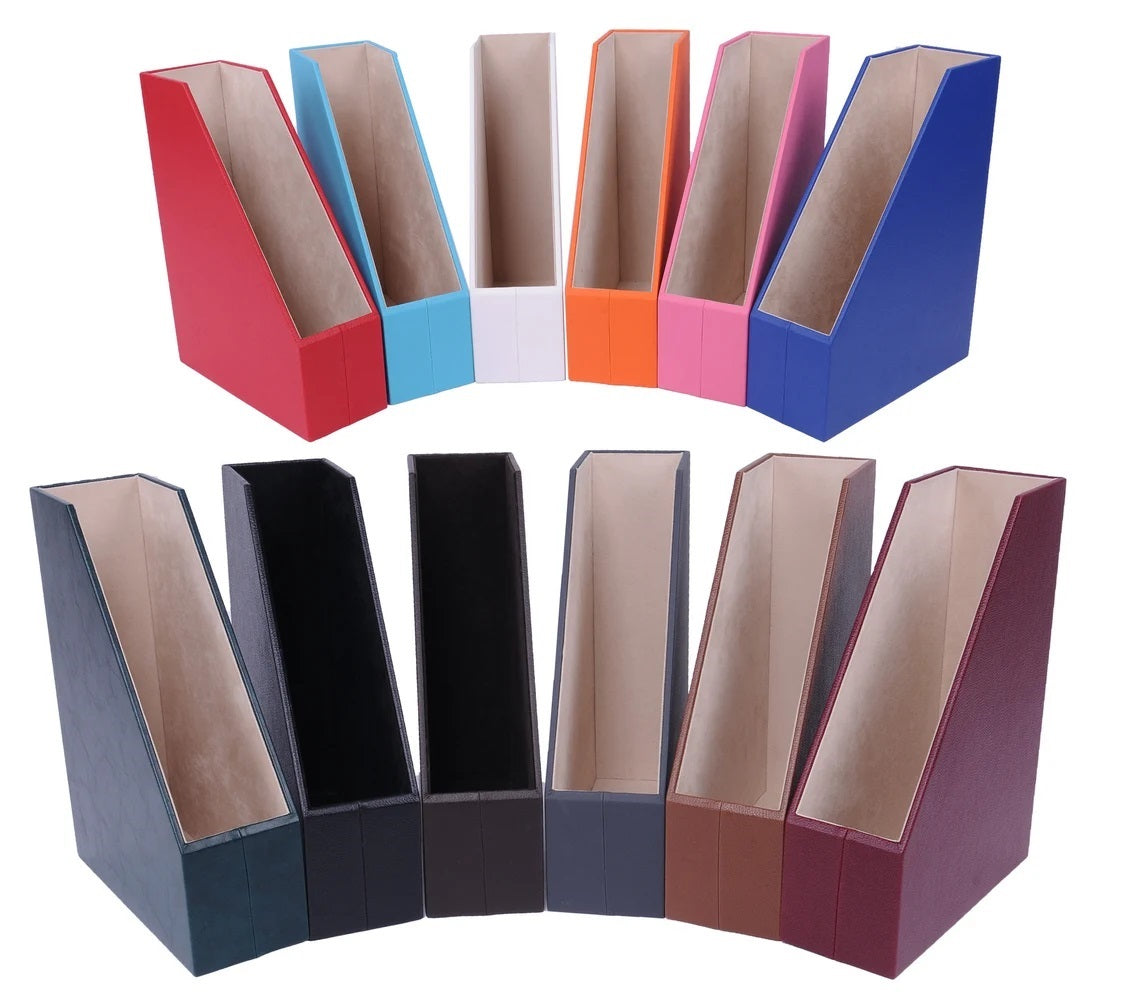 MOOG Faux Leather Magazines Holder- File Organizer Moogdesk