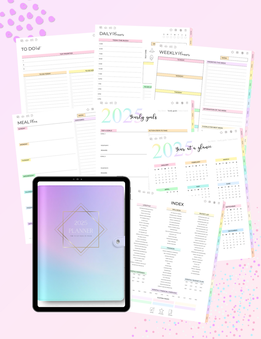 5-in-One Digital Planner Rainbow (2025 & Undated) Jessica Autumn