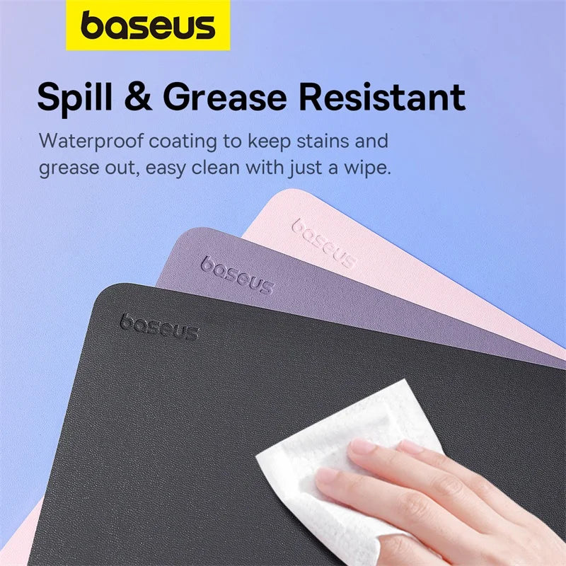 Simple Color PU Leather Mouse Pad Anti-Slip Waterproof Desk Mat 26 x 21 cm (10.2 x 8.3 in) — Office & School Accessories