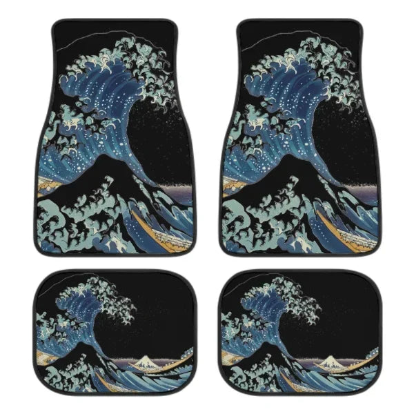 Great Wave Off Kanagawa 4-Piece All-Weather Car Floor Mats - Universal Fit for SUVs, Sedans, Trucks FanzyMarket