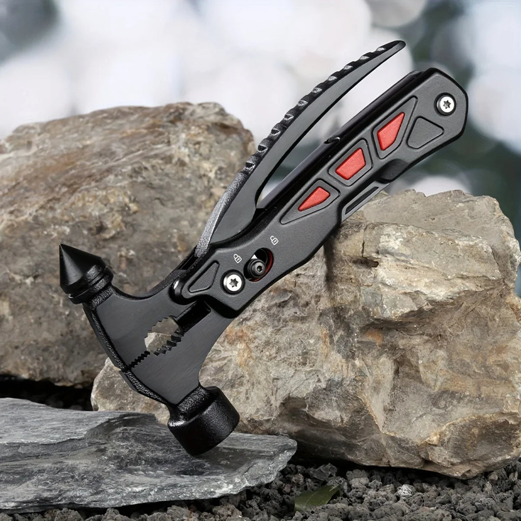 TrailMaster: Compact Multitool & Tactical Hammer THRIXINE