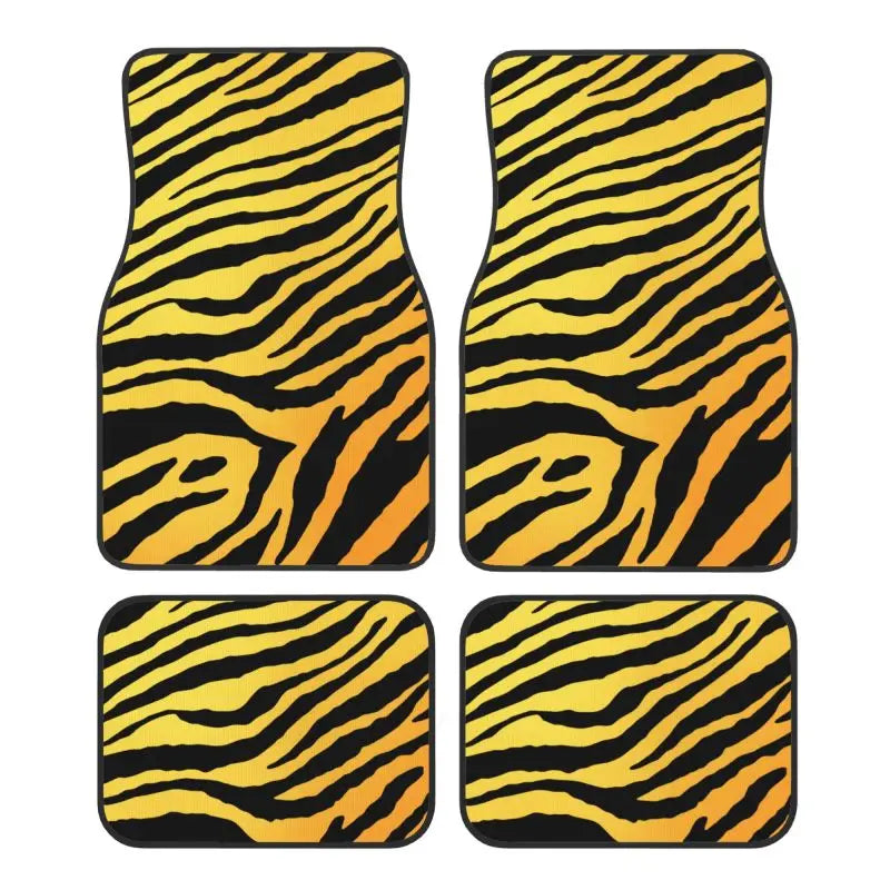 Zebra Stripe Car Floor Mats 4-Piece Non-Slip All-Weather Universal Mats for Sedan SUV FanzyMarket