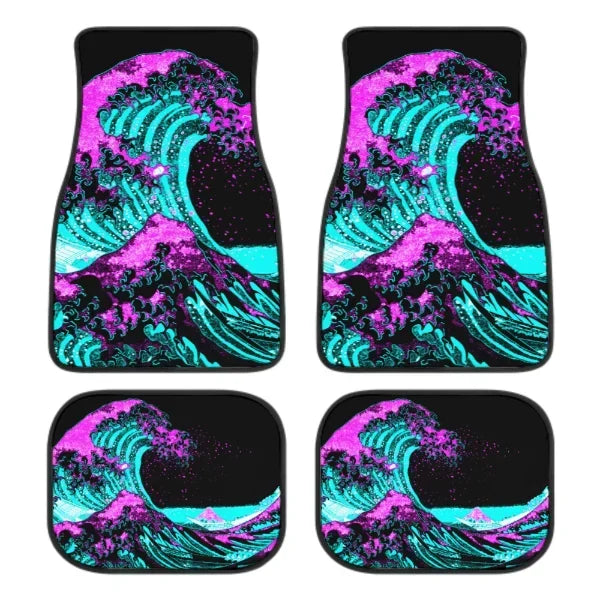 Great Wave Off Kanagawa 4-Piece All-Weather Car Floor Mats - Universal Fit for SUVs, Sedans, Trucks FanzyMarket