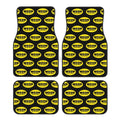 Moon Eyes Motorcycle Racing 4-Piece Car Floor Mats – Front 17.3×27 in (43.9×68.6 cm) & Rear 17.3×13.4 in (43.9×34.0 cm) Neoprene Rubber-Back All-Weather Mats FanzyMarket
