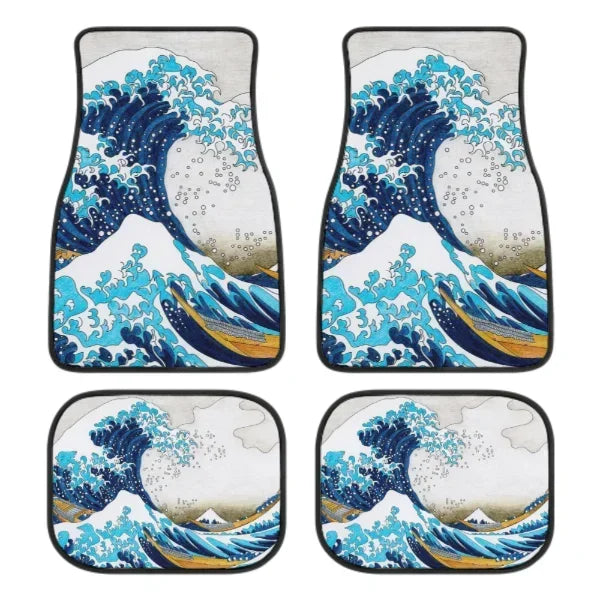 Great Wave Off Kanagawa 4-Piece All-Weather Car Floor Mats - Universal Fit for SUVs, Sedans, Trucks FanzyMarket