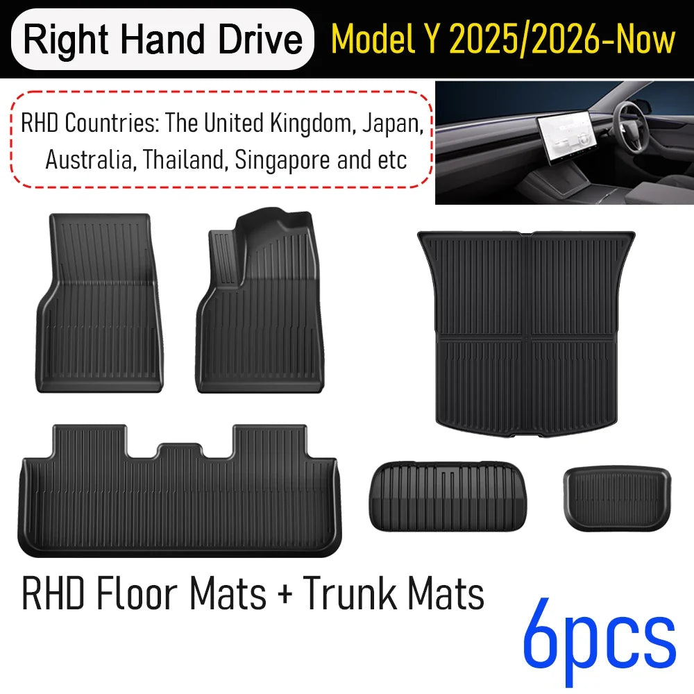 for Tesla Model Y Juniper 2025 2026 Car Floor Mats Cargo Liner Trunk Mats Backrest Kick Pads Protection Car Interior Accessories The Shopper Stop