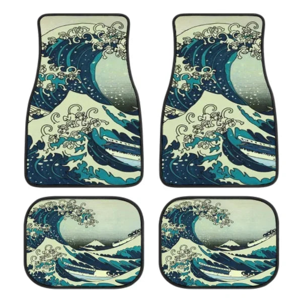 Great Wave Off Kanagawa 4-Piece All-Weather Car Floor Mats - Universal Fit for SUVs, Sedans, Trucks FanzyMarket