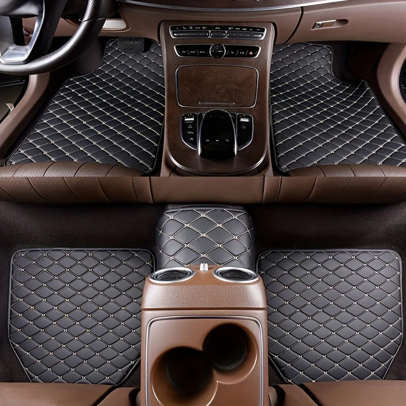 5Pcs Car Floor Mats PU Leather Waterproof Auto Foot Pad Protector pads Fashion Universal Car Carpet Cushion For All Seasons SMinvite, LLC