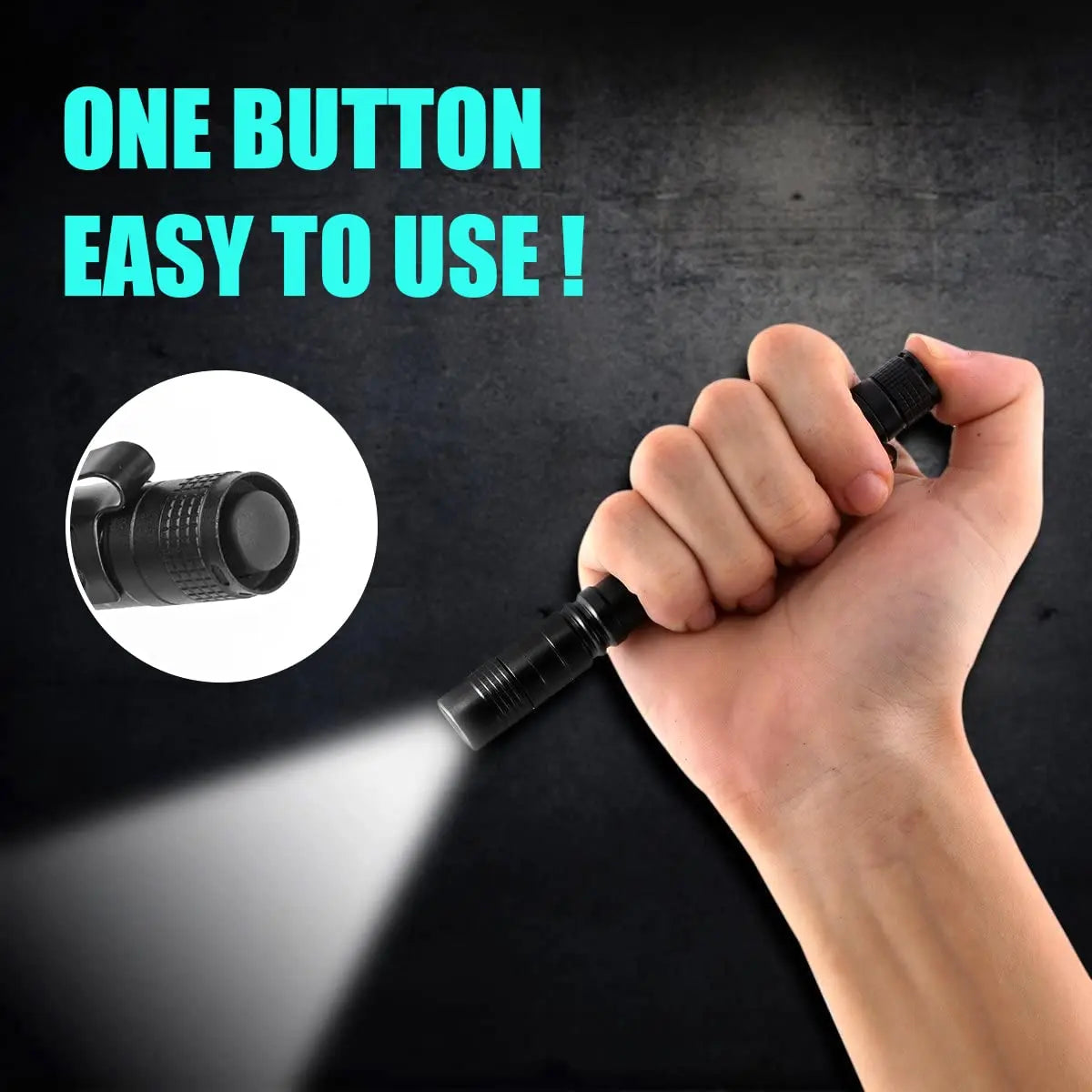 Portable Mini LED Pen Flashlight Pocket Waterproof Handheld Torch Light for Outdoor Camping Hiking Car Repair Emergency Home Use Econic Blanks