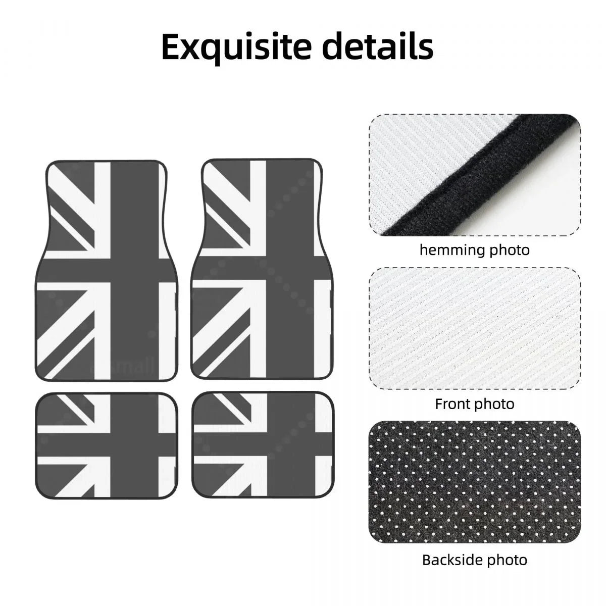Custom Fit Car Floor Mats Front & Rear Set – Union Jack Flag Design – Non-Slip, Easy Clean FanzyMarket