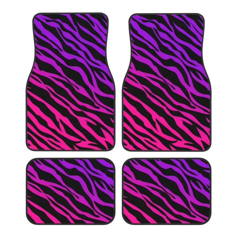 Zebra Stripe Car Floor Mats 4-Piece Non-Slip All-Weather Universal Mats for Sedan SUV FanzyMarket