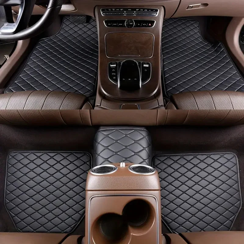 5Pcs Car Floor Mats PU Leather Waterproof Auto Foot Pad Protector pads Fashion Universal Car Carpet Cushion For All Seasons SMinvite, LLC