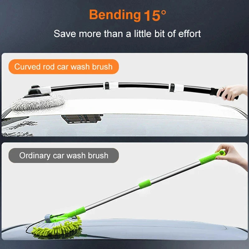 Car Wash Brush Car Cleaning Brush Telescoping Long Handle Mop Soft Hair Chenille Broom Universal Window Wash Auto Accessories Econic Blanks