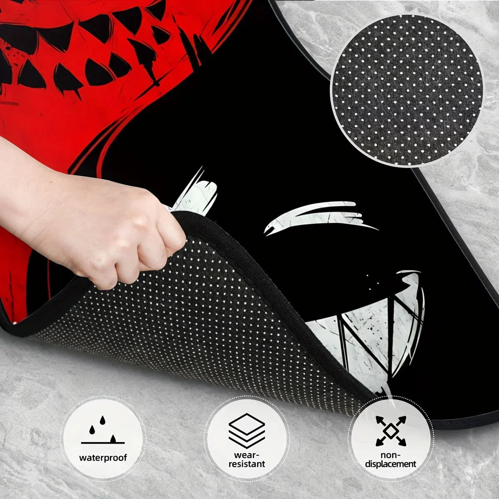 4-Pack Universal Car Floor Mats – Spooky Halloween Red & Black, All-Weather Non-Slip Durable FanzyMarket