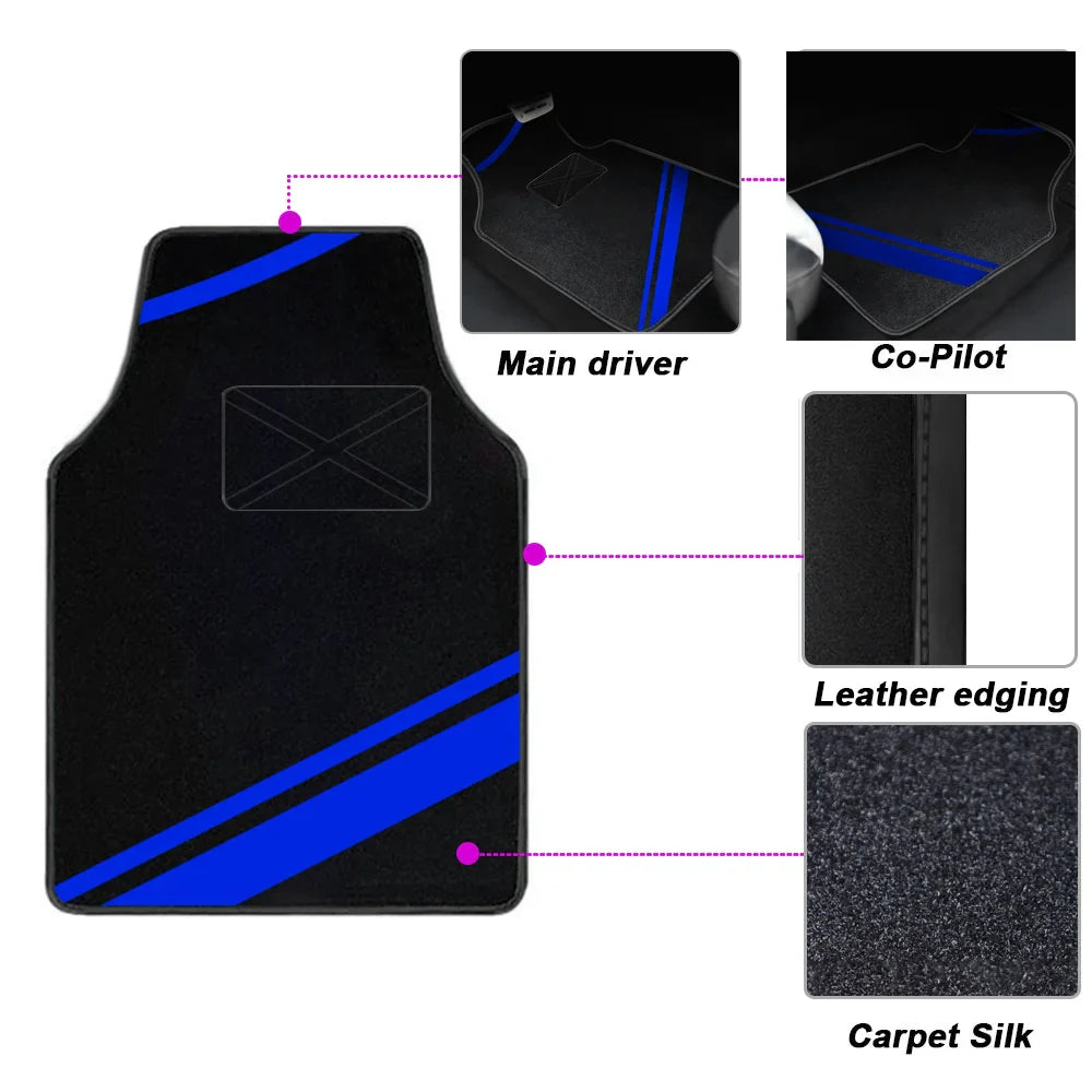 4-Piece Universal Car Floor Mats Set – Suede-Style Synthetic Carpet Liners for Cars, SUVs & Vans, Anti-Slip, Easy-Clean FanzyMarket