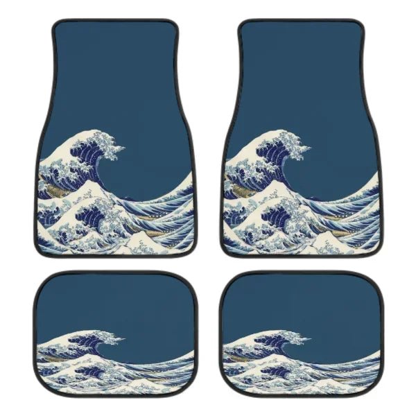 Great Wave Off Kanagawa 4-Piece All-Weather Car Floor Mats - Universal Fit for SUVs, Sedans, Trucks FanzyMarket