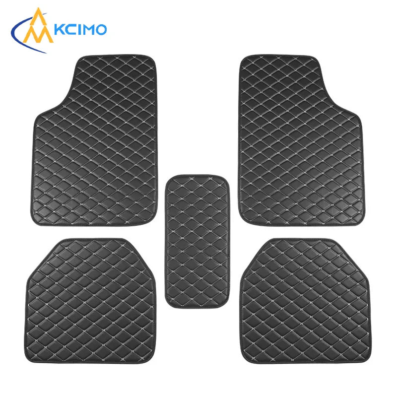 5Pcs Car Floor Mats PU Leather Waterproof Auto Foot Pad Protector pads Fashion Universal Car Carpet Cushion For All Seasons SMinvite, LLC