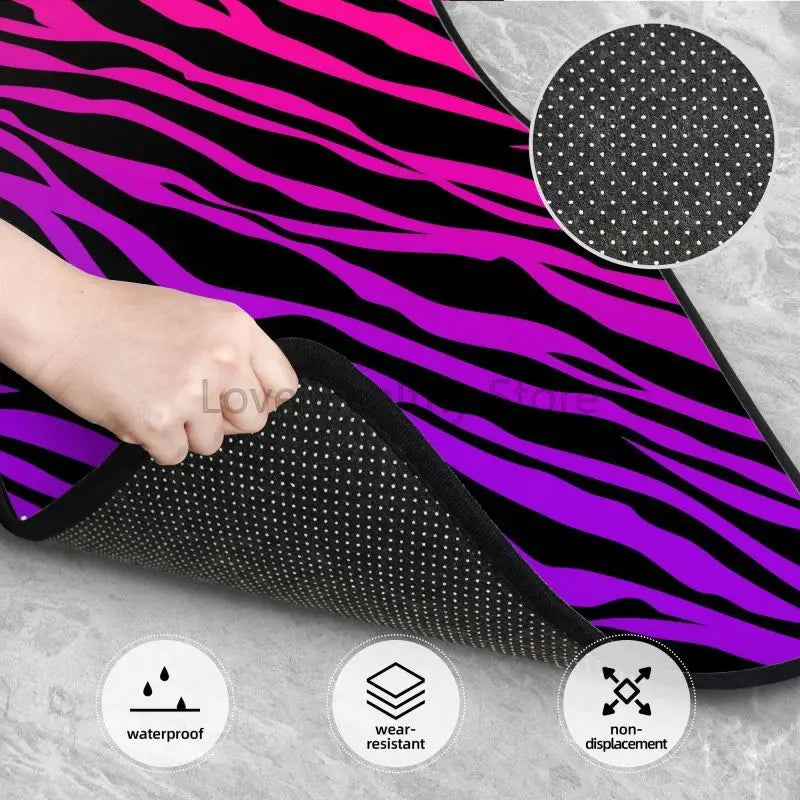 Zebra Stripe Car Floor Mats 4-Piece Non-Slip All-Weather Universal Mats for Sedan SUV FanzyMarket