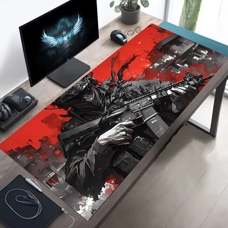 Large Tactical Soldier Mouse Pad – Non-Slip XXL Desk Mat with Stitched Edges, Gaming Accessories for FPS and Home Use WTN Essentials